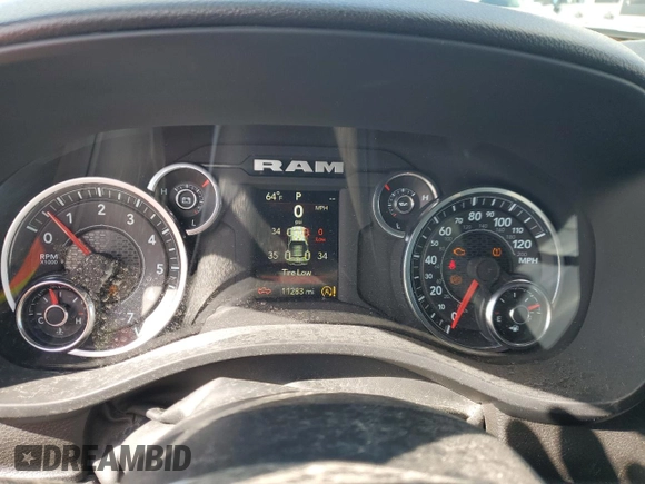 2024 Ram 1500 Tradesman with VIN 1C6SRECG7RN123192, listed as a Copart auction lot 45381105 with 11,283 mi miles and Salvage title. Bid and sale history available at DreamBid. Image 9.