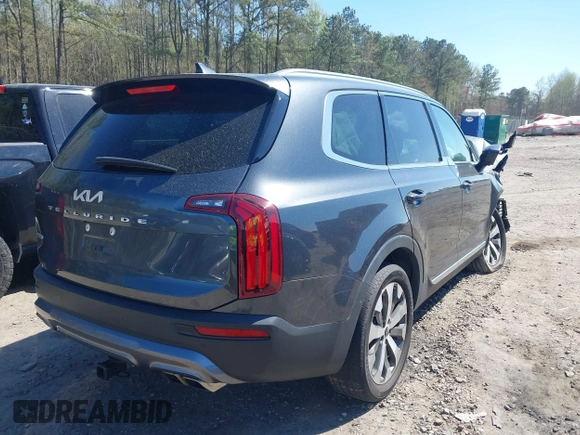 2022 Kia Telluride EX with VIN 5XYP3DHC2NG226263, listed as a IAAI auction lot 41893478 with 57,837 mi miles and . Bid and sale history available at carsss.com. Image 4.