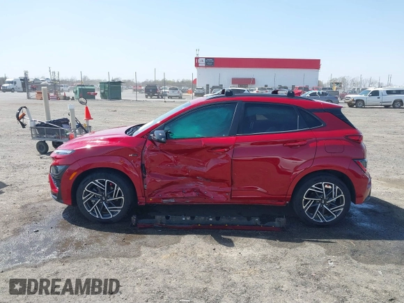 2023 Hyundai Kona N Line with VIN KM8K33A39PU951418, listed as a IAAI auction lot 41834000 with 31,046 mi miles and . Bid and sale history available at carsss.com. Image 14.