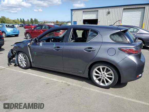 2012 Lexus CT 200h with VIN JTHKD5BH6C2107588, listed as a Copart auction lot 56581015 with 103,735 mi miles and Salvage title. Bid and sale history available at DreamBid. Image 2.