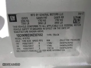2017 Chevrolet Silverado 1500 LT with VIN 1GCVKREC3HZ307662, listed as a IAAI auction lot 41333606 with 172,896 mi miles. Bid and sale history available at carsss.com. Image 9.