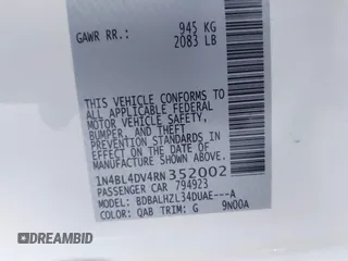2024 Nissan Altima SV с VIN 1N4BL4DV4RN352002, выставлен на аукционе IAAI как лот 39677646 с пробегом 2 880 миль миль и . История ставок и продаж доступна на DreamBid. Изображение 9.