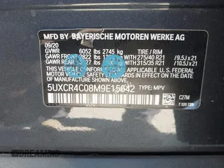 2021 BMW X5 sDrive40i with VIN 5UXCR4C08M9E15642, listed as a IAAI auction lot 41377524 with 76,050 mi miles. Bid and sale history available at carsss.com. Image 9.