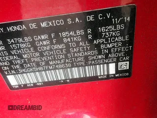 2015 Honda Fit EX-L с VIN 3HGGK5H87FM748638, выставлен на аукционе IAAI как лот 42509784 с пробегом 91 622 миль миль и . История ставок и продаж доступна на DreamBid. Изображение 9.