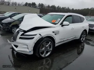 2021 Genesis GV80 Advanced + with VIN KMUHCESC5MU071477, listed as a Copart auction lot 46254893 with 0 mi miles. Bid and sale history available at carsss.com. Image 1.