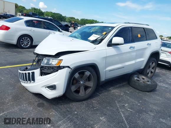 2014 Jeep Grand Cherokee Limited with VIN 1C4RJEBGXEC449252, listed as a IAAI auction lot 39946044 with 1 mi miles. Bid and sale history available at carsss.com. Image 2.