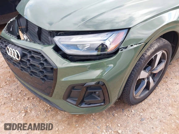 2023 Audi Q5 S line Premium Plus with VIN WA1EAAFY1P2111431, listed as a IAAI auction lot 42355144 with 43,498 mi miles and . Bid and sale history available at DreamBid. Image 20.