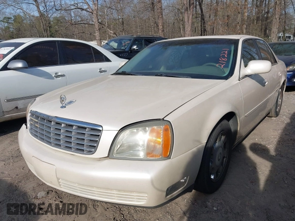 2002 Cadillac DeVille z VIN 1G6KD54Y72U218221, wystawiony jako IAAI lot #41842554 z przebiegiem 117 430 mil mil oraz . Historia ofert i sprzedaży dostępna na DreamBid. Obrazek 2.