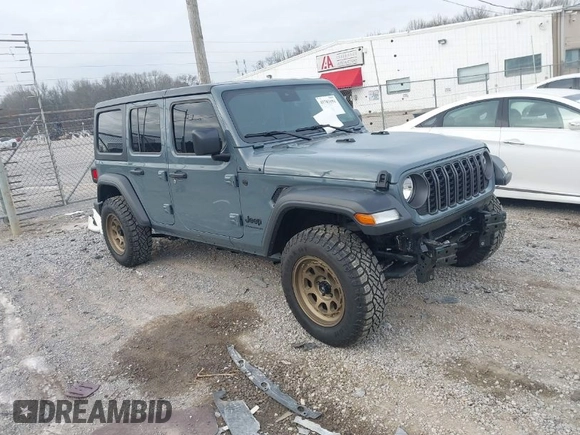 2024 Jeep Wrangler Sport S with VIN 1C4PJXDG3RW259023, listed as a IAAI auction lot 41783151 with 23,152 mi miles. Bid and sale history available at carsss.com. Image 1.