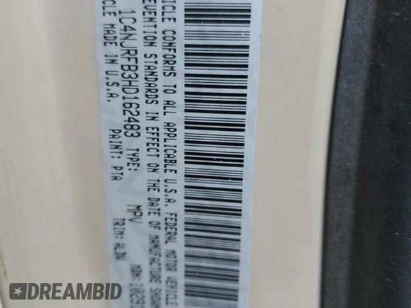 2017 Jeep Patriot High Altitude with VIN 1C4NJRFB3HD162483, listed as a Copart auction lot 58160515 with 135,038 mi miles and Salvage title. Bid and sale history available at DreamBid. Image 13.