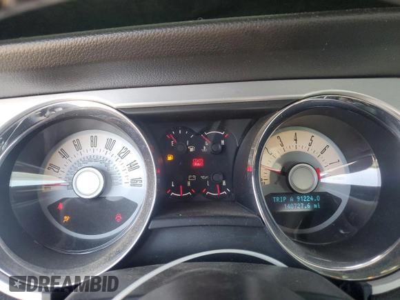 2012 Ford Mustang Premium with VIN 1ZVBP8AM0C5283038, listed as a Copart auction lot 58961615 with 140,727 mi miles and Salvage title. Bid and sale history available at DreamBid. Image 9.