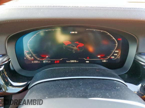 2020 BMW M5 Competition z VIN WBSJF0C00LCD24854, wystawiony jako Copart lot #47097375 z przebiegiem 32 610 mil mil oraz Szkoda całkowita • Salvage title. Historia ofert i sprzedaży dostępna na DreamBid. Obrazek 9.