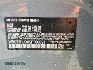 2025 BMW M3 Competition xDrive z VIN WBS33HJ0XSFT68891, wystawiony jako Copart lot #50525675 z przebiegiem Nie podano mil oraz Nie do naprawy • Non repairable. Historia ofert i sprzedaży dostępna na DreamBid. Obrazek 13.