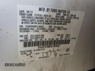 2015 Ford Taurus Limited with VIN 1FAHP2F88FG189607, listed as a Copart auction lot 54910595 with 122,694 mi miles and Clean Title. Bid and sale history available at DreamBid. Image 12.