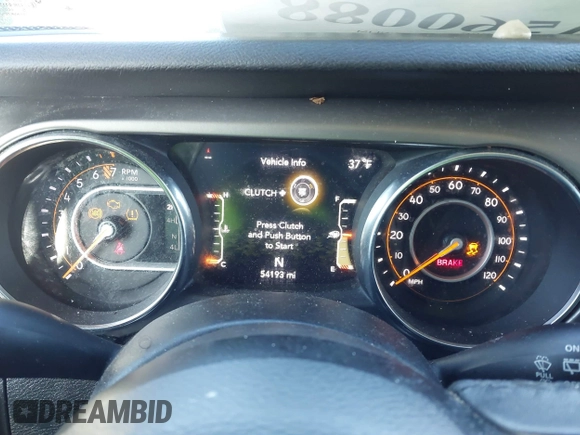 2019 Jeep Wrangler Unlimited Sport S with VIN 1C4HJXDG5KW505015, listed as a IAAI auction lot 41560088 with 54,193 mi miles and . Bid and sale history available at DreamBid. Image 7.
