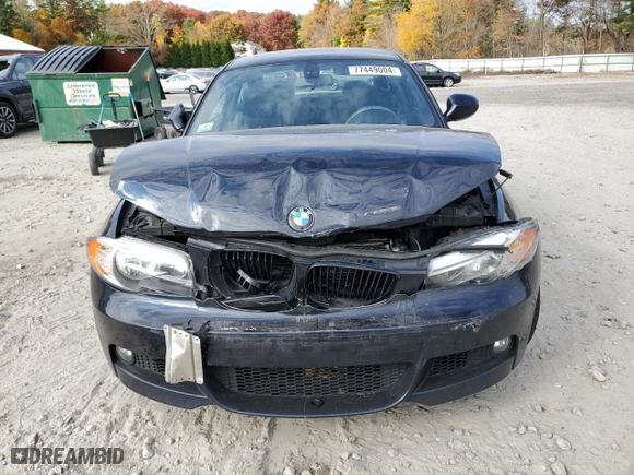 2013 BMW 1 Series 128i with VIN WBAUP9C57DVF46781, listed as a Copart auction lot 77449004 with 98,551 mi miles and Clean Title. Bid and sale history available at carsss.com. Image 5.