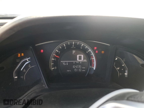 2016 Honda Civic Sedan LX with VIN 19XFC2F52GE046544, listed as a Copart auction lot 51968855 with 164,235 mi miles and Salvage Title. Bid and sale history available at carsss.com. Image 9.