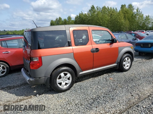 2005 Honda Element EX with VIN 5J6YH28615L029801, listed as a Copart auction lot 54927895 with 164,360 mi miles and Salvage Title. Bid and sale history available at DreamBid. Image 3.