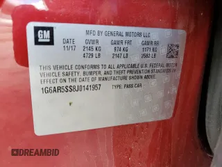 2018 Cadillac CTS Luxury RWD z VIN 1G6AR5SS8J0141957, wystawiony jako Copart lot #71400834 z przebiegiem Nie podano mil oraz Szkoda całkowita • Salvage title. Historia ofert i sprzedaży dostępna na DreamBid. Obrazek 12.