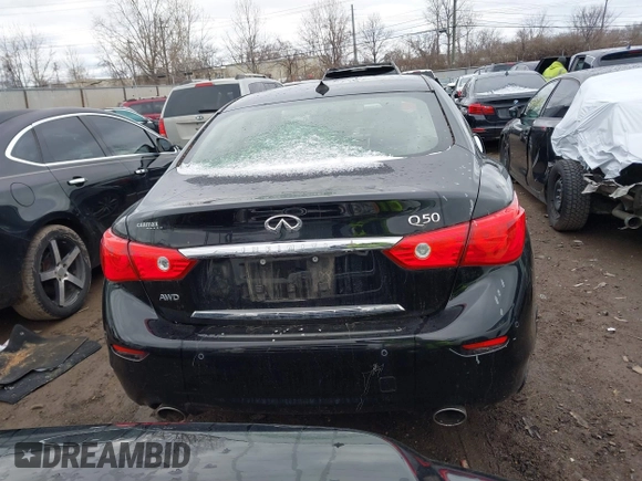 2017 Infiniti Q50 2.0t Premium with VIN JN1CV7AR0HM681837, listed as a IAAI auction lot 41724953 with 55,178 mi miles. Bid and sale history available at carsss.com. Image 16.