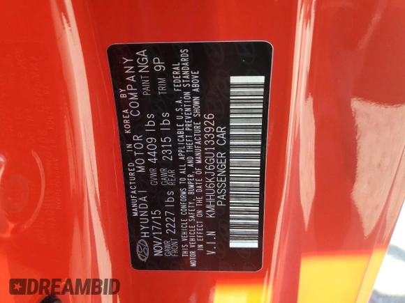2016 Hyundai Genesis Coupe R-Spec with VIN KMHHU6KJ6GU133926, listed as a Copart auction lot 72978424 with 89,391 mi miles and Salvage title. Bid and sale history available at DreamBid. Image 13.