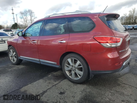 2015 Nissan Pathfinder Platinum with VIN 5N1AR2MN3FC715658, listed as a Copart auction lot 47620925 with 94,097 mi miles and Salvage Title. Bid and sale history available at DreamBid. Image 2.