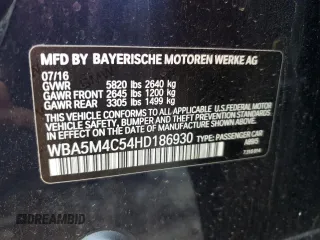 2017 BMW 5 Series GT 535i xDrive with VIN WBA5M4C54HD186930, listed as a Copart auction lot 51433705 with 91,907 mi miles and Clean Title. Bid and sale history available at carsss.com. Image 12.