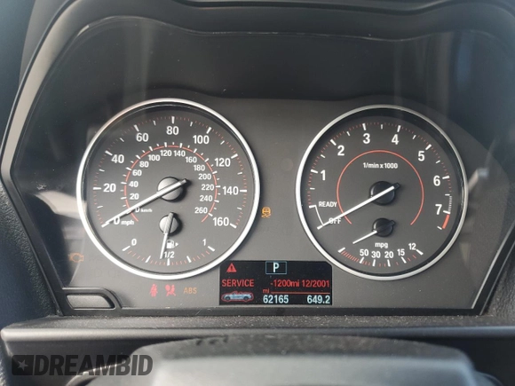 2017 BMW 2 Series 230i with VIN WBA2K9C36H7A26375, listed as a Copart auction lot 47055625 with 62,165 mi miles and Salvage title. Bid and sale history available at DreamBid. Image 9.