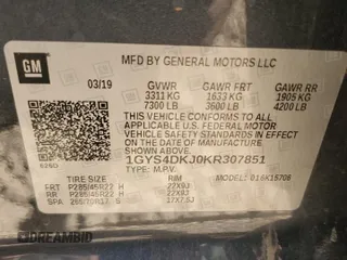 2019 Cadillac Escalade Platinum with VIN 1GYS4DKJ0KR307851, listed as a Copart auction lot 72234674 with Not provided miles and Salvage title. Bid and sale history available at DreamBid. Image 12.
