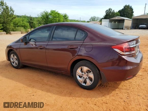 2014 Honda Civic LX with VIN 2HGFB2F57EH519196, listed as a Copart auction lot 53933895 with 297,351 mi miles and Salvage Title. Bid and sale history available at DreamBid. Image 2.