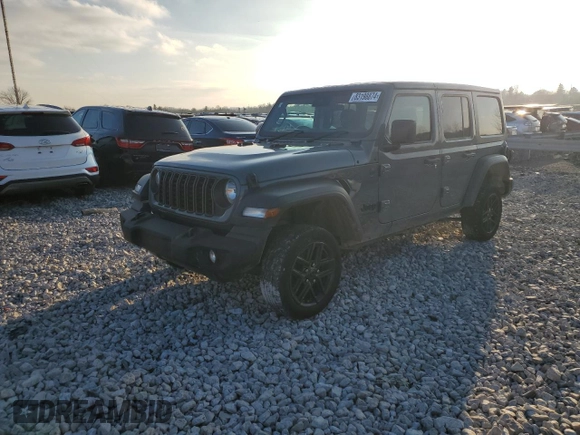 2024 Jeep Wrangler Sport с VIN 1C4PJXKN6RW214949, выставлен на аукционе Copart как лот 83198874 с пробегом 36 851 миль миль и Списание • Salvage title. История ставок и продаж доступна на DreamBid. Изображение 1.