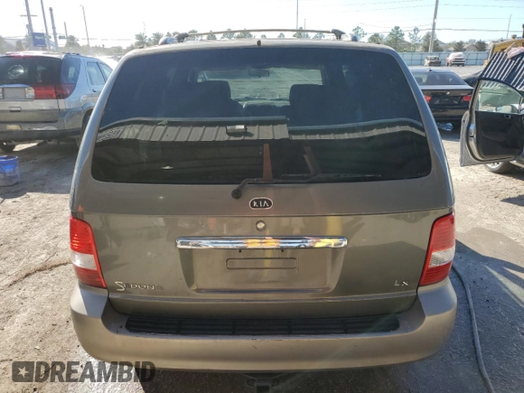 2005 Kia Sedona LX with VIN KNDUP132856716343, listed as a Copart auction lot 76028804 with 122,914 mi miles and Salvage Title. Bid and sale history available at carsss.com. Image 6.