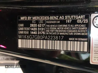 2023 Mercedes-Benz S-Class S 580 with VIN W1K6G7GB0PA223817, listed as a IAAI auction lot 41212198 with 8,010 mi miles. Bid and sale history available at carsss.com. Image 9.
