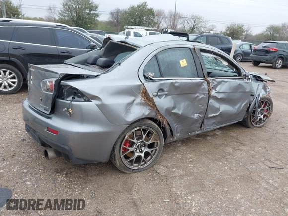 2014 Mitsubishi Lancer Evolution MR with VIN JA32W5FV7EU008165, listed as a IAAI auction lot 41553978 with 49,284 mi miles. Bid and sale history available at carsss.com. Image 4.