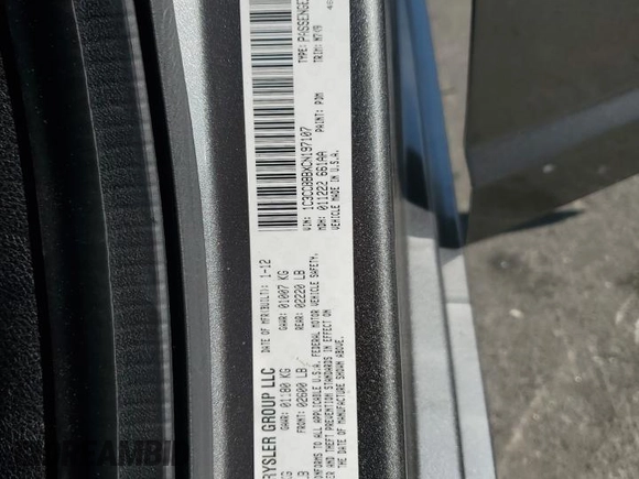 2012 Chrysler 200 Touring with VIN 1C3CCBBBXCN197107, listed as a Copart auction lot 54758675 with 261,819 mi miles and Salvage Title. Bid and sale history available at DreamBid. Image 12.
