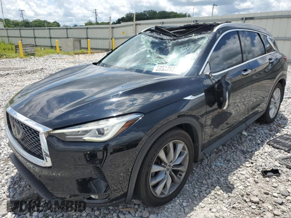 2019 Infiniti QX50 Essential with VIN 3PCAJ5M33KF116266, listed as a Copart auction lot 59537885 with 88,660 mi miles and Salvage title. Bid and sale history available at DreamBid. Image 1.