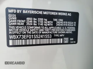 2025 BMW X1 xDrive28i z VIN WBX73EF01S5241553, wystawiony jako Copart lot #54432265 z przebiegiem 489 mil mil oraz Szkody całkowita. Historia ofert i sprzedaży dostępna na DreamBid. Obrazek 13.