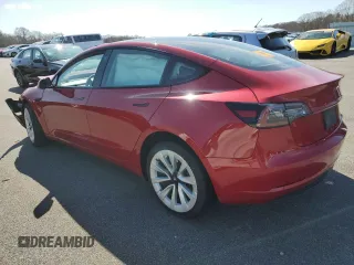 2022 Tesla Model 3 with VIN 5YJ3E1EA8NF187289, listed as a Copart auction lot 51070155 with 106,072 mi miles and Salvage Title. Bid and sale history available at carsss.com. Image 2.