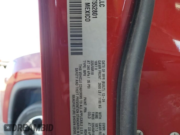 2025 Jeep Compass Limited z VIN 3C4NJDCN9ST552801, wystawiony jako Copart lot #64312945 z przebiegiem 3 401 mil mil oraz Szkoda całkowita • Salvage title. Historia ofert i sprzedaży dostępna na DreamBid. Obrazek 14.