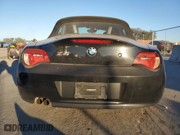 2007 BMW Z4 3.0i with VIN 4USBU33567LW72296, listed as a Copart auction lot 83709394 with 139,740 mi miles and Salvage Title. Bid and sale history available at carsss.com. Image 6.