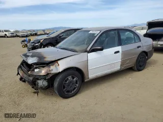 2001 Honda Civic LX with VIN JHMES16521S000353, listed as a Copart auction lot 47652345 with 0 mi miles and Salvage Title. Bid and sale history available at carsss.com. Image 1.