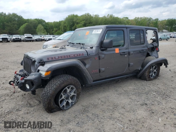 2021 Jeep Wrangler Unlimited Rubicon z VIN 1C4HJXFN5MW611642, wystawiony jako Copart lot #53529615 z przebiegiem 43 398 mil mil oraz Szkoda całkowita • Salvage title. Historia ofert i sprzedaży dostępna na DreamBid. Obrazek 1.
