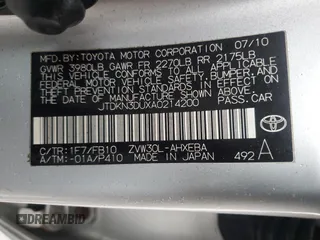 2010 Toyota Prius II z VIN JTDKN3DUXA0214200, wystawiony jako Copart lot #44058655 z przebiegiem 208 058 mil mil oraz Nie do naprawy • Non repairable. Historia ofert i sprzedaży dostępna na DreamBid. Obrazek 12.