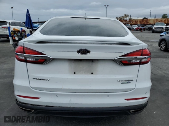 2019 Ford Fusion Titanium with VIN 3FA6P0D94KR184608, listed as a Copart auction lot 48831875 with 124,204 mi miles and Salvage Title. Bid and sale history available at carsss.com. Image 6.