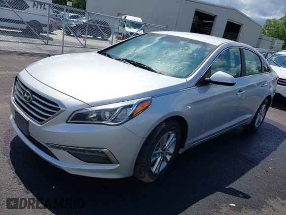 2015 Hyundai Sonata SE with VIN 5NPE24AF5FH054481, listed as a IAAI auction lot 42183252 with 107,370 mi miles and . Bid and sale history available at DreamBid. Image 2.