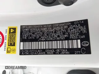 2014 Lexus ES 350 with VIN JTHBK1GG9E2148783, listed as a IAAI auction lot 41624707 with 130,481 mi miles. Bid and sale history available at carsss.com. Image 9.