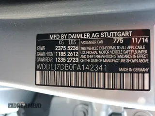 2015 Mercedes-Benz CLS 550 with VIN WDDLJ7DB0FA142341, listed as a Copart auction lot 55387945 with 56,525 mi miles and Salvage title. Bid and sale history available at DreamBid. Image 13.