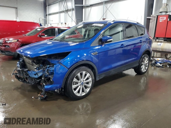 2018 Ford Escape Titanium with VIN 1FMCU9J98JUD07828, listed as a Copart auction lot 59053375 with 101,218 mi miles and Salvage title. Bid and sale history available at DreamBid. Image 1.