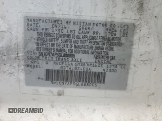 2016 Nissan Versa SV with VIN 3N1CN7AP5GL888005, listed as a Copart auction lot 48986065 with 145,182 mi miles and Salvage Title. Bid and sale history available at DreamBid. Image 13.