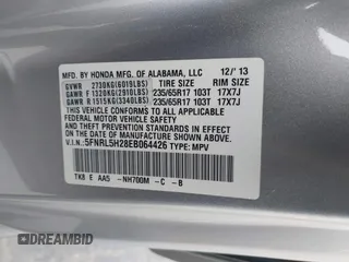 2014 Honda Odyssey LX z VIN 5FNRL5H28EB064426, wystawiony jako IAAI lot #42207634 z przebiegiem 169 706 mil mil oraz . Historia ofert i sprzedaży dostępna na DreamBid. Obrazek 9.